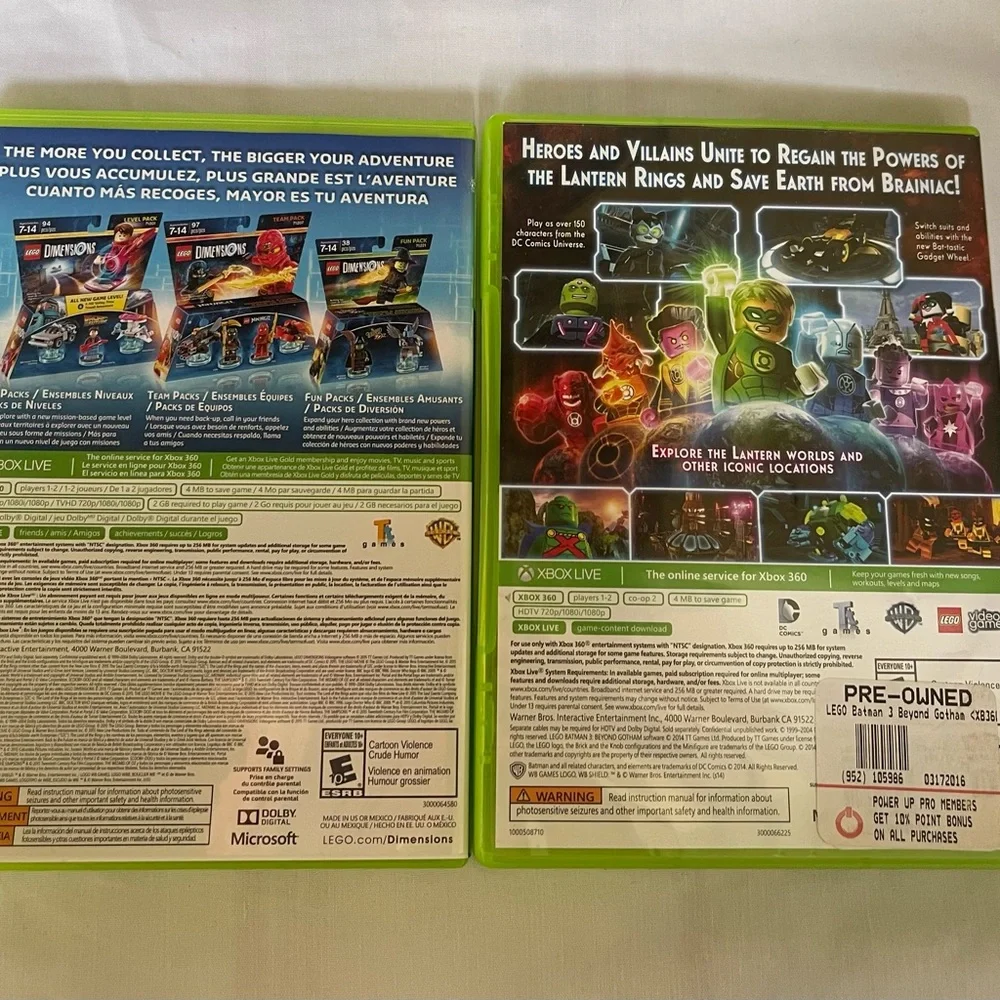 LEGO Xbox 360 Games - Green Cases
